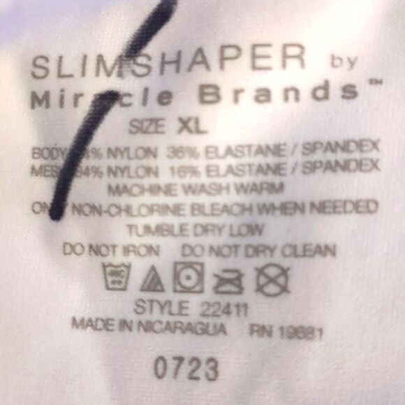 SLIMSHAPER By Miracle Brands Hi-Waist Tummy Tuck Brief Thong XL - Picture 7 of 9